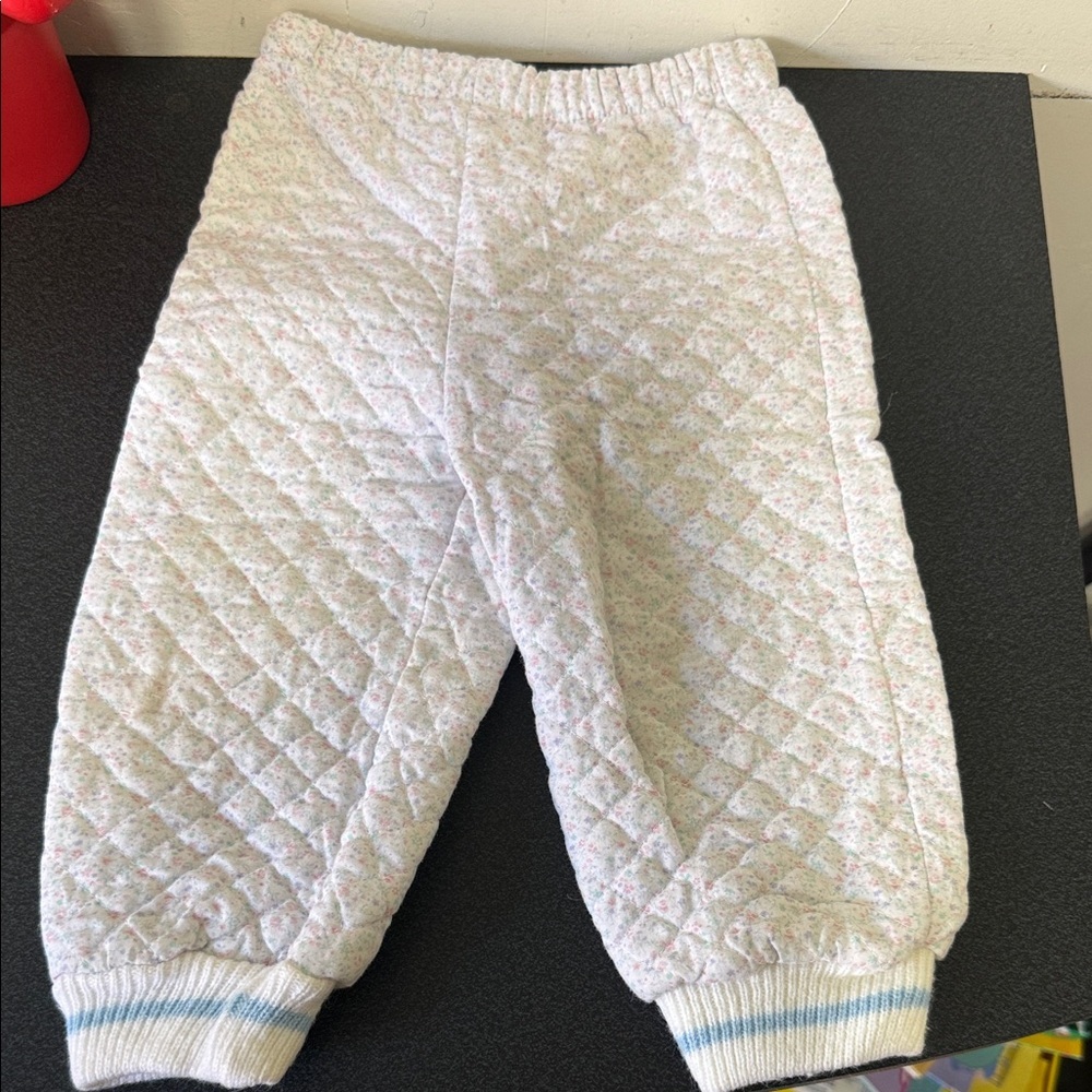 Quilted Baby Pants in Light Floral Print90’s